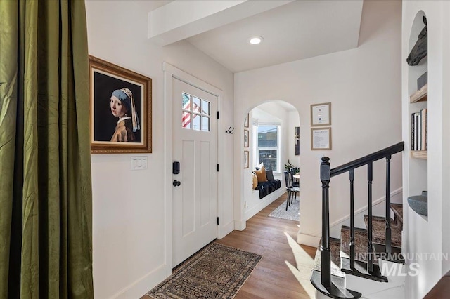 entrance foyer featuring light hardwood / wood-style floors