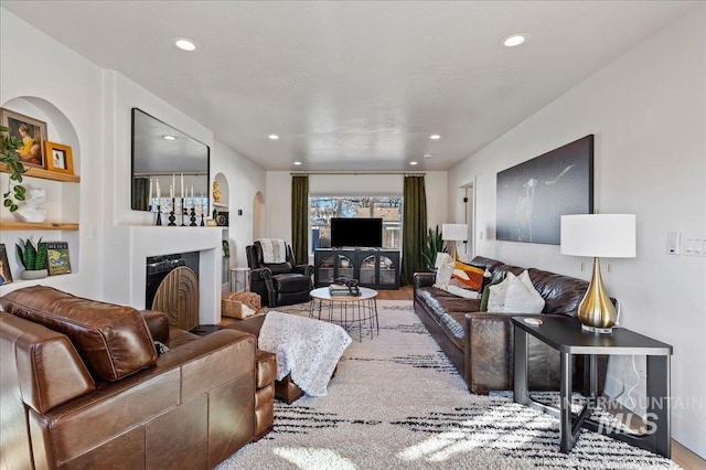 living room featuring hardwood / wood-style flooring