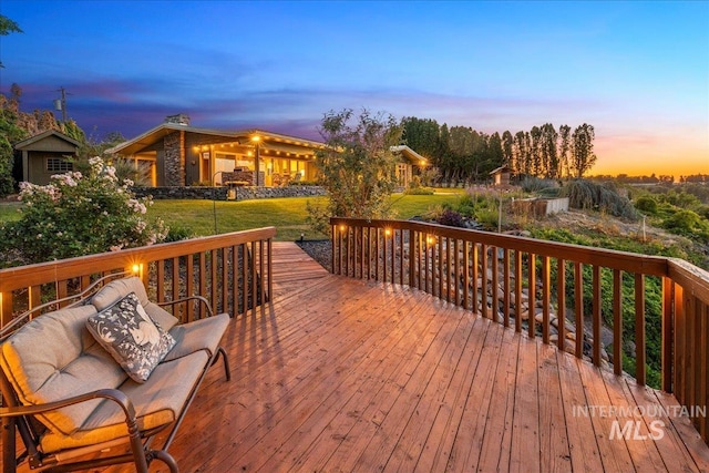 2401 Terrace Dr, Caldwell, ID 83605 - view of deck at dusk