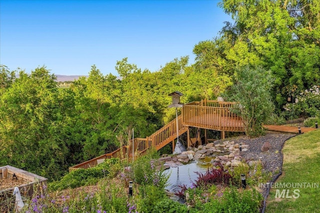 2401 Terrace Dr, Caldwell, ID 83605 - view of yard featuring a wooden deck and stairs