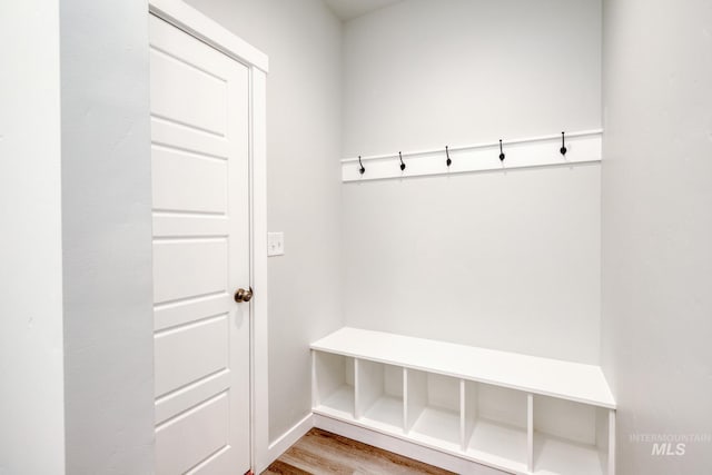 mudroom featuring wood finished floors