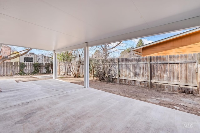 view of patio featuring a fenced backyard