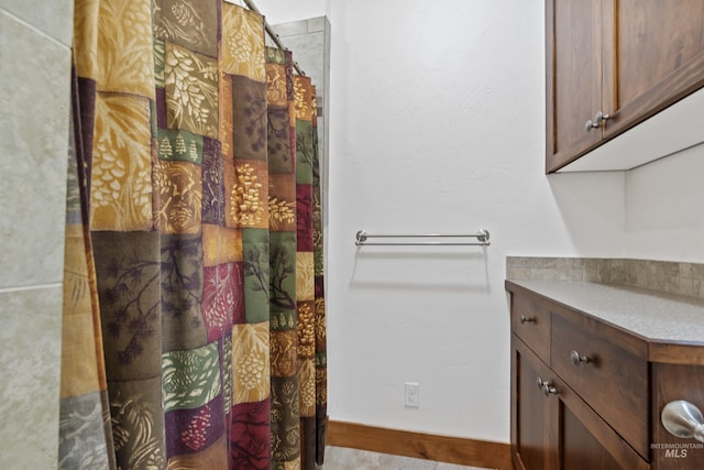 1649 Bear Trl, Donnelly, ID 83615 - bathroom with vanity and a shower with curtain