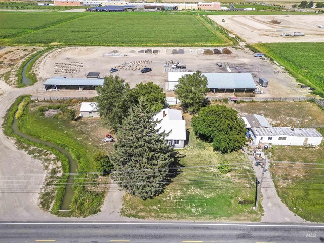 aerial view with a rural view