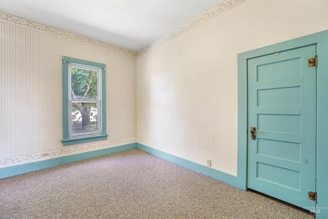 view of carpeted spare room