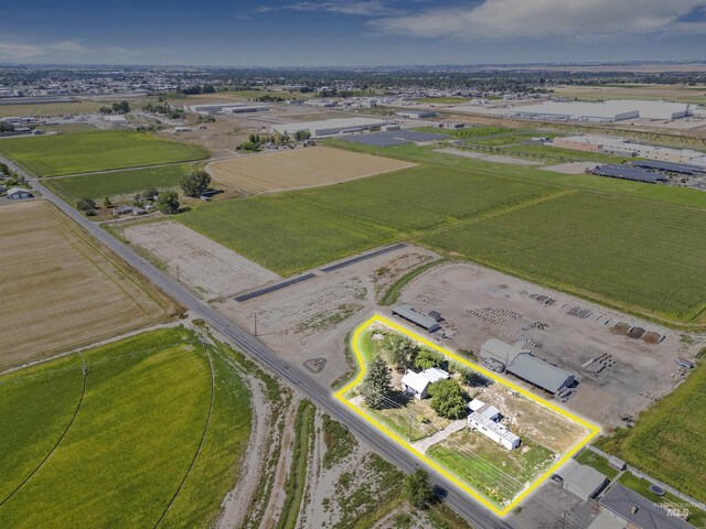 drone / aerial view with a rural view