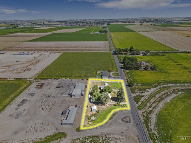 aerial view with a rural view