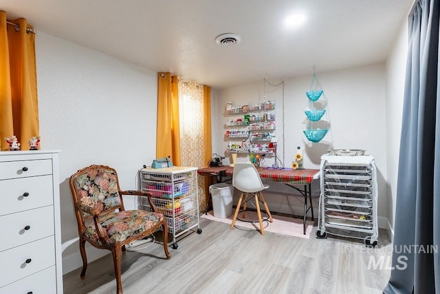 interior space with hardwood / wood-style floors