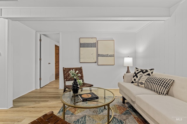 living room with light wood-style floors