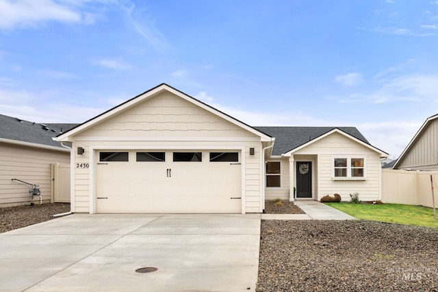 ranch-style home with a garage