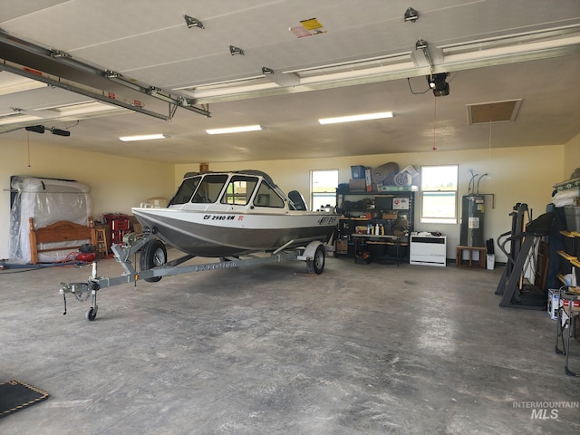 garage with water heater