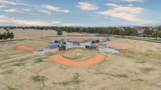 aerial view with a rural view