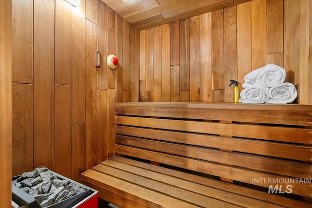 view of sauna