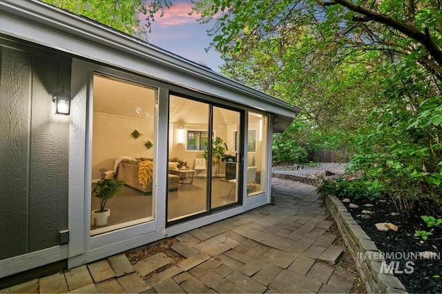 exterior space featuring fence and a patio area