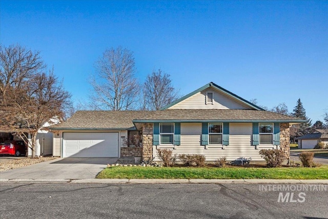 single story home featuring a garage