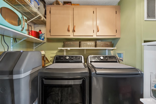 5950 Elmore Rd, New Plymouth, ID 83655 - laundry area featuring washing machine and dryer and cabinet space