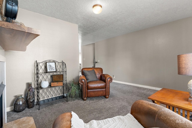 2801 W Lost Rpds, Meridian, ID 83646 - carpeted living room featuring baseboards and a textured ceiling