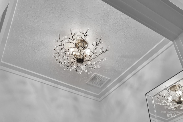 detailed view of a chandelier