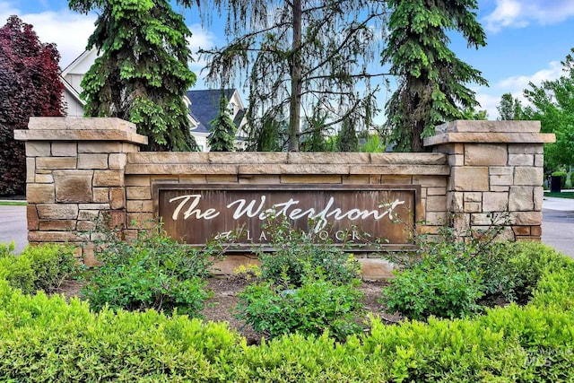 view of community sign