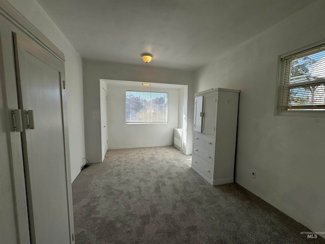 unfurnished bedroom featuring multiple windows and light colored carpet