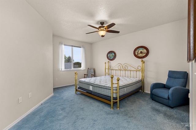 2313 River Oaks Ct, Nampa, ID 83686 - carpeted bedroom featuring baseboards, a ceiling fan, and a textured ceiling