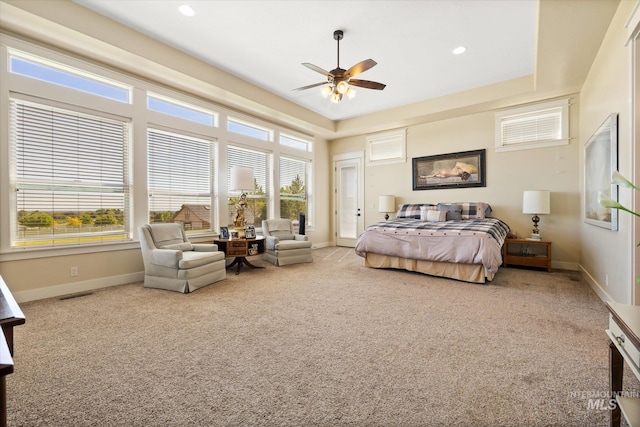 550 W Heikes Ln, Eagle, ID 83616 - carpeted bedroom with baseboards, ceiling fan, and recessed lighting