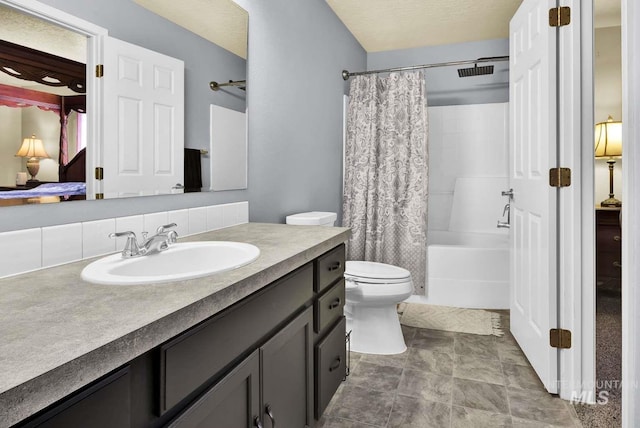 11793 Shelburne, Caldwell, ID 83605 - bathroom featuring connected bathroom, shower / tub combo, visible vents, toilet, and vanity