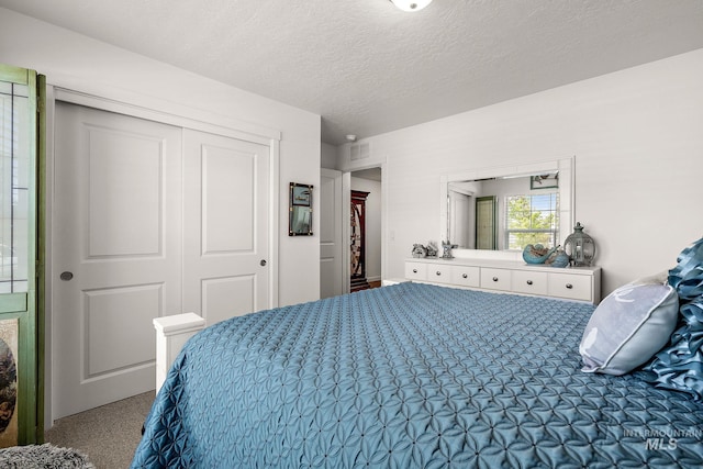 2701 N Ice Fire Pl, Star, ID 83669 - bedroom featuring carpet floors, a closet, and a textured ceiling
