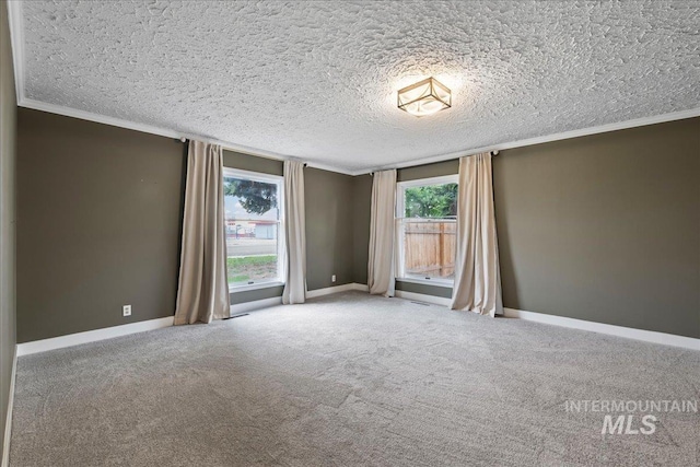 905 S Canyon St, Nampa, ID 83686 - carpeted spare room featuring ornamental molding, baseboards, and a textured ceiling