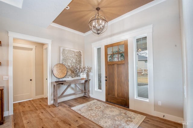 14050 Hidalgo Ranch Pl, Nampa, ID 83651 - foyer featuring baseboards, a chandelier, and light wood finished floors