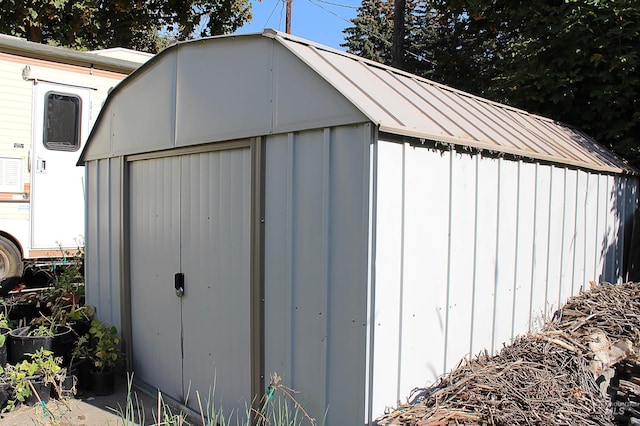 view of shed