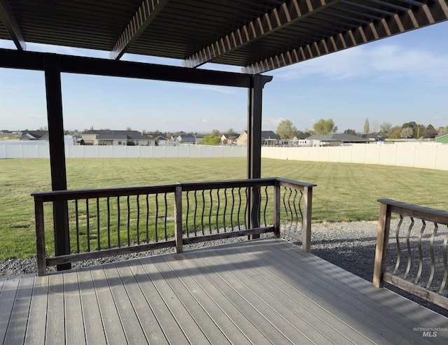 2486 E 3745, Twin Falls, ID 83301 - wooden deck featuring a yard, a pergola, and a fenced backyard