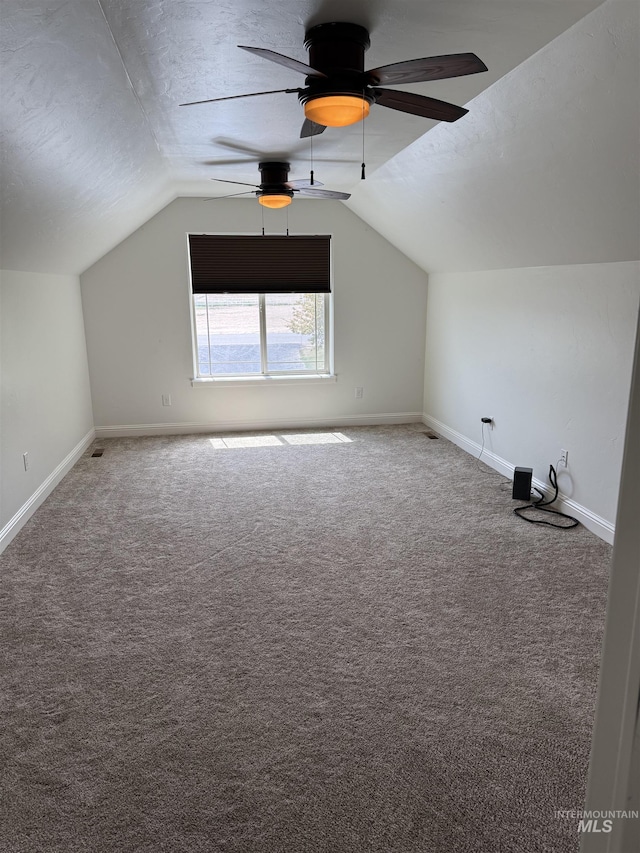 2486 E 3745, Twin Falls, ID 83301 - bonus room with a ceiling fan, baseboards, carpet, and lofted ceiling