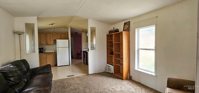2168 Middle Fork Rd, Council, ID 83612 - living area featuring lofted ceiling and light colored carpet
