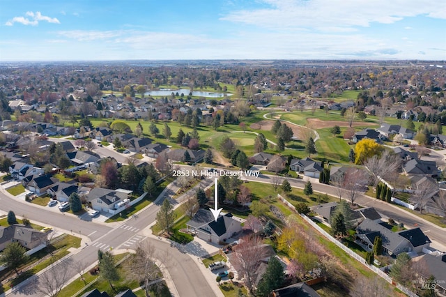 2853 N High Desert Way, Meridian, ID 83646 - aerial view of property and surrounding area with a large body of water, nearby suburban area, and a golf club