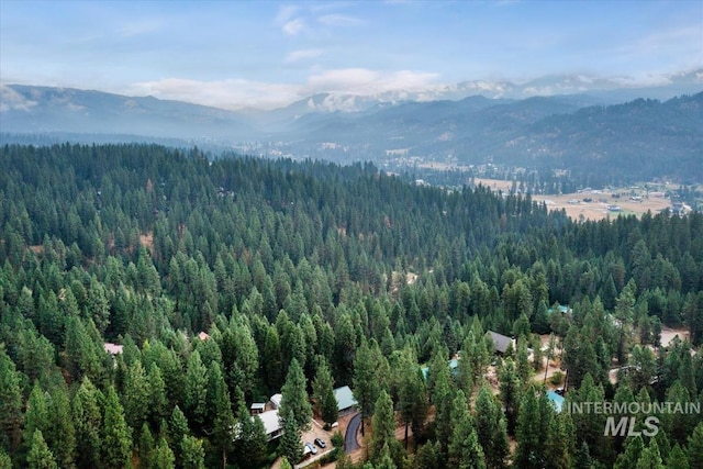 aerial view featuring a mountain view