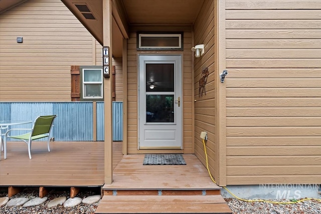 view of doorway to property