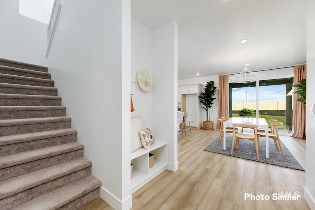 interior space with light hardwood / wood-style flooring