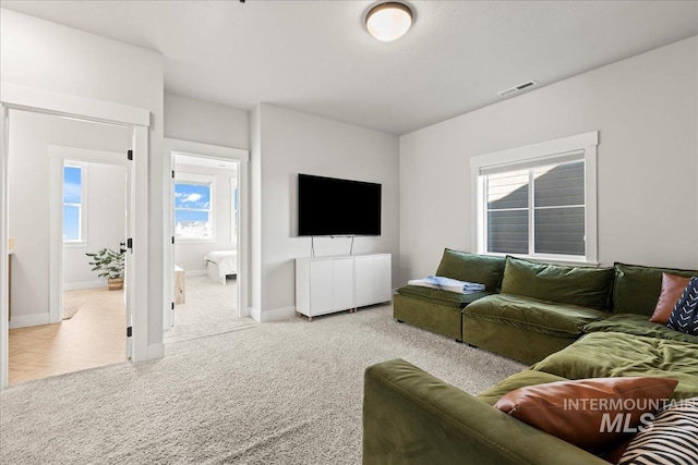 view of carpeted living room