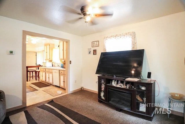 420 N 10th St, Payette, ID 83661 - living area featuring ceiling fan, healthy amount of natural light, and carpet floors