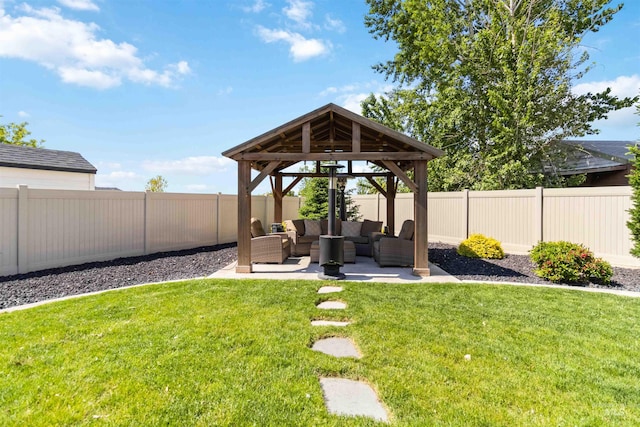 9115 S Palena Ave, Kuna, ID 83634 - view of yard featuring an outdoor hangout area, a gazebo, and a patio area