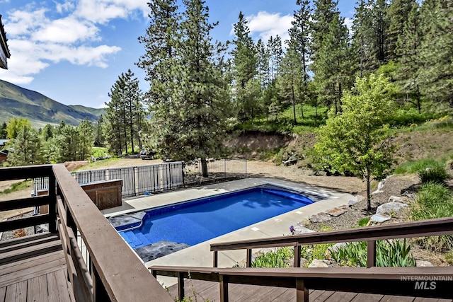 10 Daggett Rim, Boise, ID 83716 - swimming pool featuring a deck with mountain view