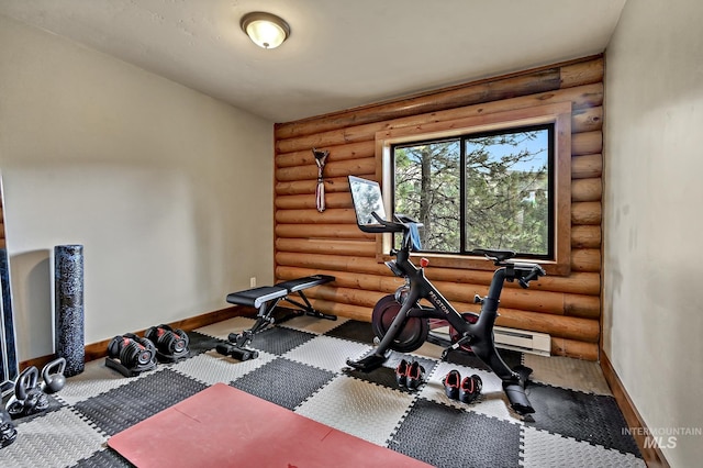 10 Daggett Rim, Boise, ID 83716 - workout room with log walls and baseboards