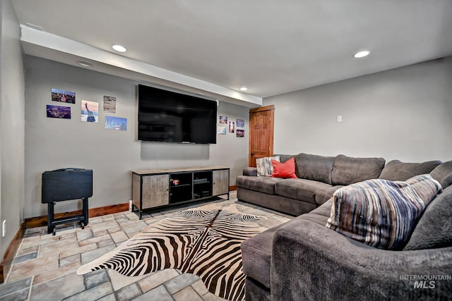 10 Daggett Rim, Boise, ID 83716 - living area featuring baseboards, stone tile flooring, and recessed lighting