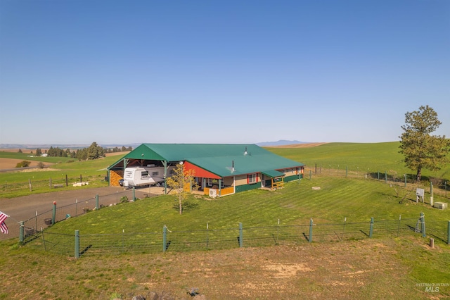drone / aerial view featuring a rural view