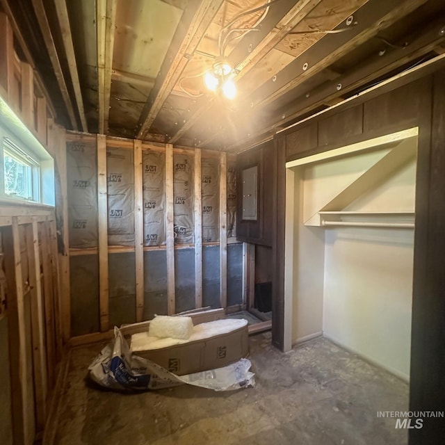 mudroom with electric panel