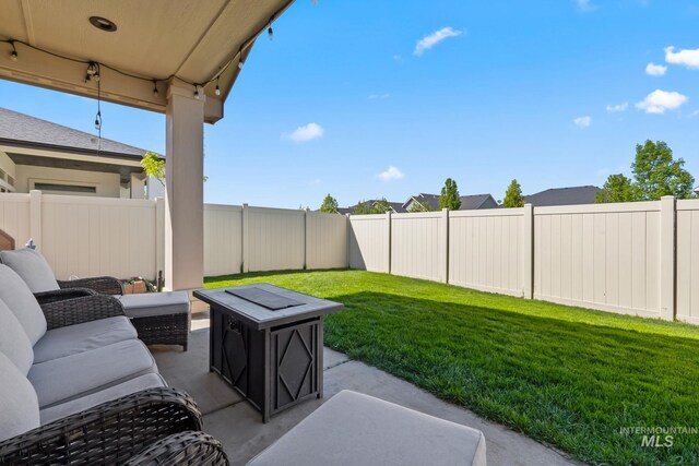 view of patio with an outdoor living space