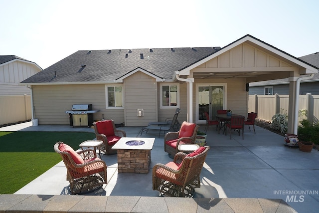 2431 Legacy Ct, Clarkston, WA 99403 - view of patio / terrace featuring an outdoor fire pit, a grill, and outdoor dining area