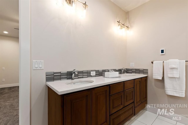 bathroom featuring vanity and tile patterned floors