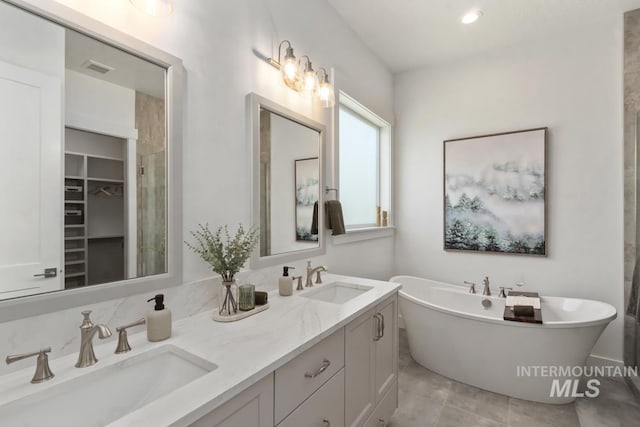 12975 Sandy Dr, Donnelly, ID 83615 - full bathroom with a freestanding tub and double vanity